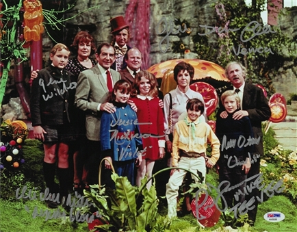 Willy Wonka & The Chocolate Factory Cast Multi Signed 11x14 Photo With 6 Signatures (PSA/DNA)